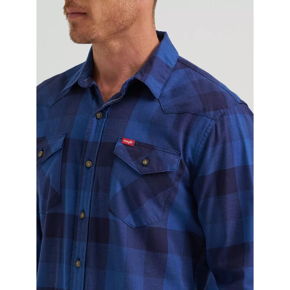 Wrangler Men's Plaid Broken Twill Shirt Size XL